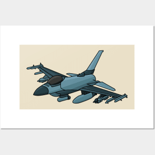 Military fighter jet plane cartoon Posters and Art